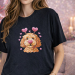 Valentines Day Shirt Collection Valentines Gifts Personalized - Black XLarge Cute Dog and Love TShirt Crochet-Like Valentine’s Day Black T-Shirt | DTF Print, Limited Designs (L & XL)