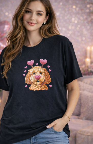 Valentine’s Day Black T-Shirt | DTF Print, Limited Designs (L & XL)