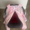 Baby Girl Carseat Cover wit butterflies Front Opened Summer Collection - Pink Butterfly Baby Girl CarSeat Cover