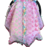 Rainbow Pastel Butterfly Baby Car Seat Cover | Summer Collection