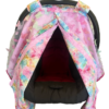Baby Girl Cover Carseat Pink Fresh Butterflies Fabric Front Opened_clipped Rainbow Pastel Butterfly Baby Car Seat Cover | Summer Collection