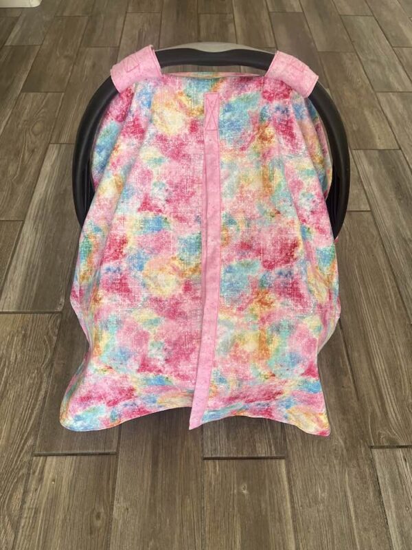 Baby Girl Cover Carseat Pink Fresh Fabric Front Closed Without Butterflies Fabric Summer Collection – Pastel Butterfly Baby Girl CarSeat Cover
