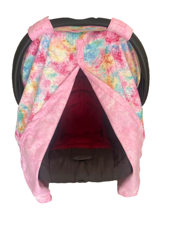 Baby Girl Cover Carseat Pink Fresh Fabric Front Opened Without Butterflies Fabric_clipped Summer Collection – Pastel Butterfly Baby Girl CarSeat Cover