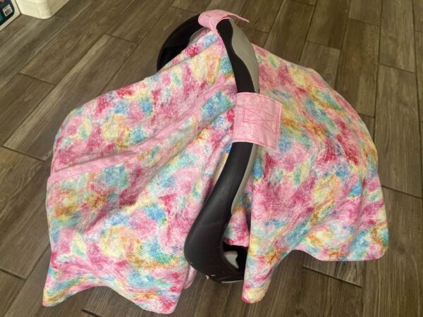 Baby Girl Cover Carseat Pink Fresh Fabric Side Closed Without Butterflies Fabric Summer Collection – Pastel Butterfly Baby Girl CarSeat Cover