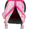 Baby Girl Cover Carseat Pink With Butterflies Fushia Front Opened_clipped Fuchsia Pink Butterfly Baby CarSeat Cover | Summer Collection