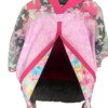 Baby Girl Cover Carseat Pink With Butterflies Fushia Front Showing Fresh Fabric Inside Opened_clipped Fuchsia Pink Butterfly Baby CarSeat Cover | Summer Collection